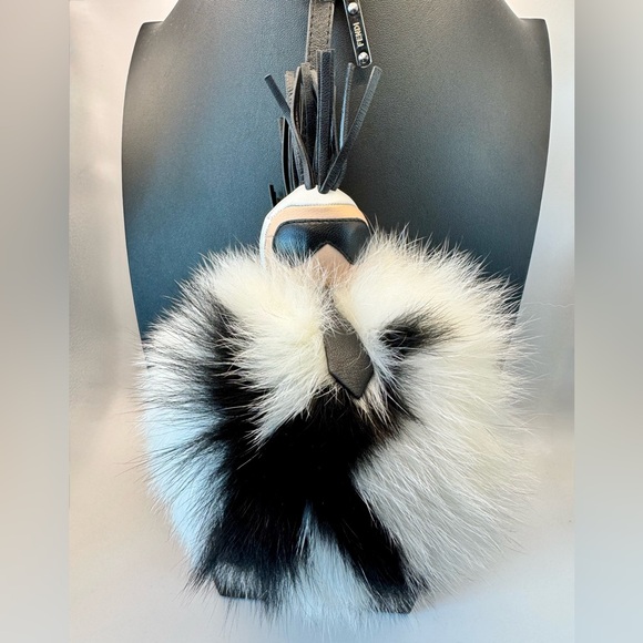 Fendi Other - Fendi Karl Lagerfeld | Black and White Fur Keychain